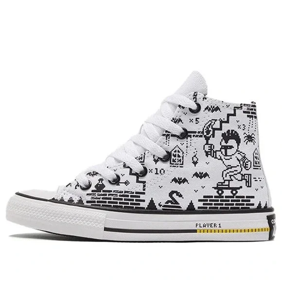 CONVERSE CHUCK TAYLOR All Star Gamer Black and White High-Top Sneakers (US 4) - Picture 2 of 9